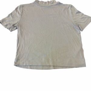 Aritzia Babaton Short Sleeve Mock Neck Ribbed Top Light Purple Womens Medium